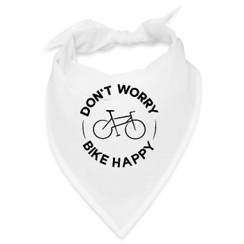 Don't Worry Bike Happy – Fahrradliebe & Radsport - Bandana - Weiß - Vorne