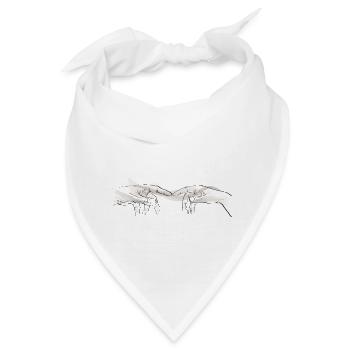 Verbundene Hände durch imaginäres Band - Bandana - Weiß - Vorne