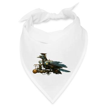 Steampunk Vogel - Bandana - Weiß - Vorne