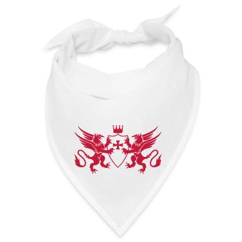 Ritterschild Griffons Templer Kreuz Krone 1c - Bandana - Weiß - Vorne