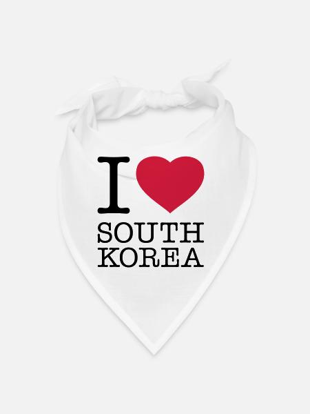 I LOVE SOUTH KOREA Südkorea - Bandana - Weiß - Vorne