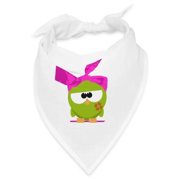 Birdie mit Kopftuch - Bandana - Weiß - Vorne