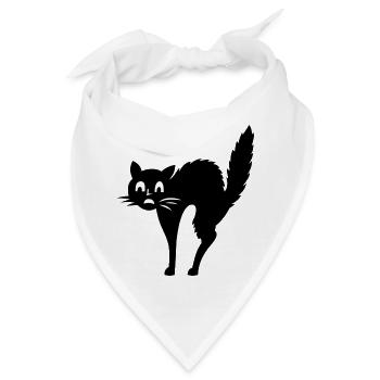 Katze Angst - Bandana - Weiß - Vorne