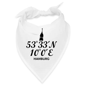 Hamburg Koordinaten Hamburger Michel - Bandana - Weiß - Vorne