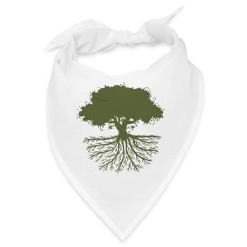 tree roots green - Bandana - Weiß - Vorne