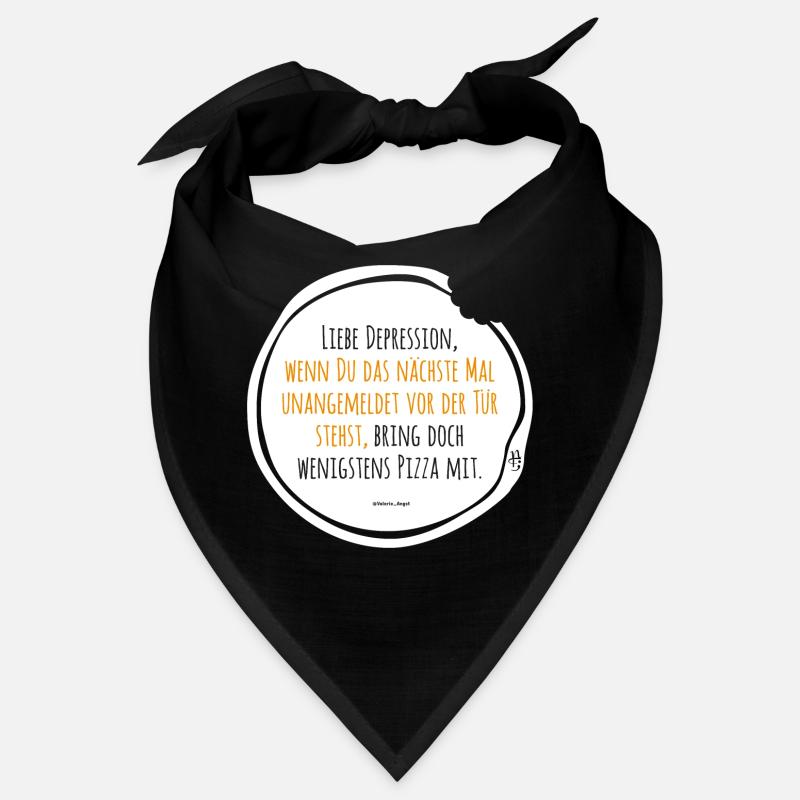 Depression Pizza noir-jaune Bandana