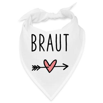 Braut Herz Amor Pfeil Junggesellenabschied - Bandana - Weiß - Vorne