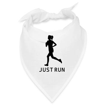Just run female laufen joggen marathon girl - Bandana - Weiß - Vorne
