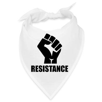 Widerstand / Resistance (schwarz / black) - Bandana - Weiß - Vorne