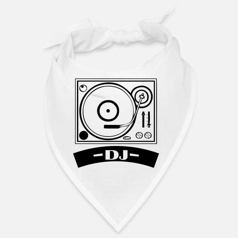 turntable dj - Bandana - Weiß
