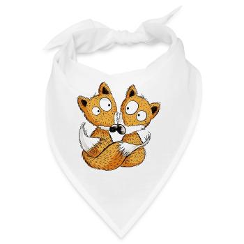 Fuchs Partner - Füchse - Team - Freundschaft - Bandana - Weiß - Vorne