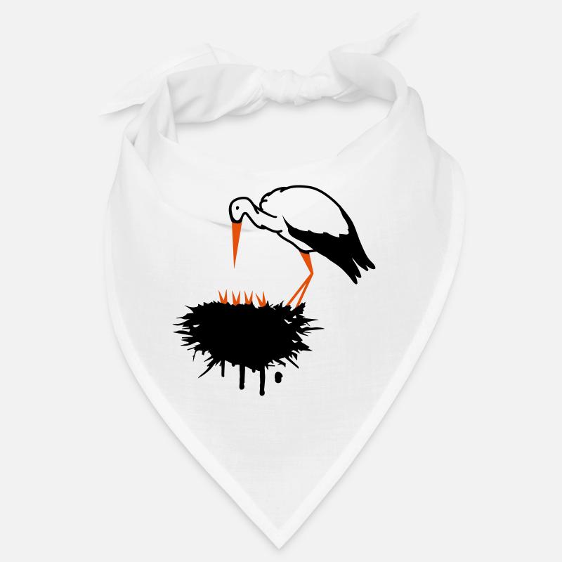 Storch und sein Nest mit Nachwuchs Graffiti Bandana