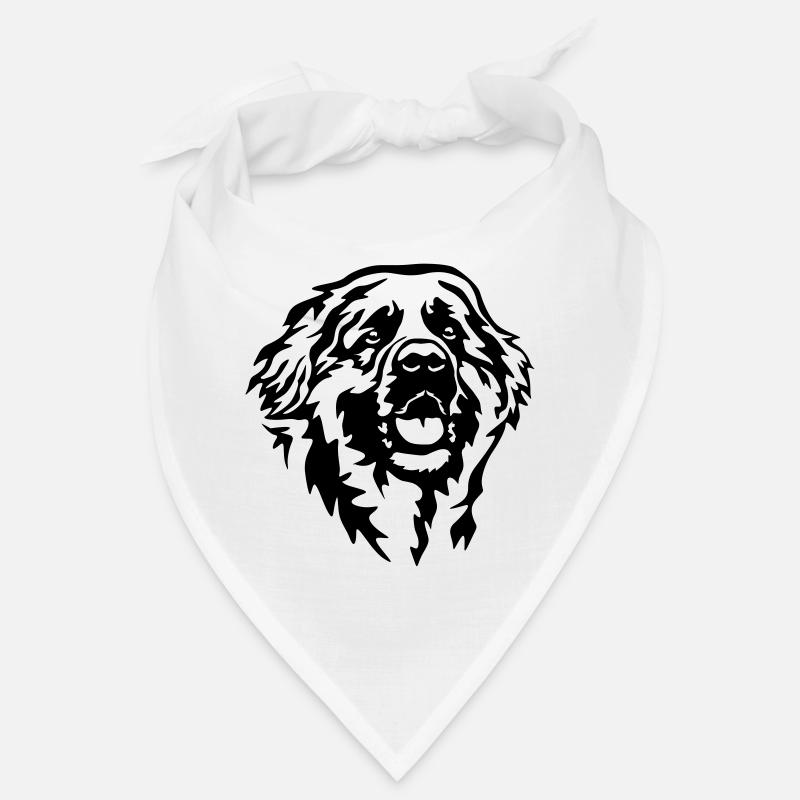 Tête de Leonberger - Bandana - blanc