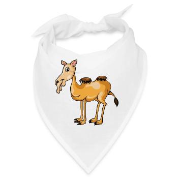 Kamel Karikatur lustige Kamele 2604 d - Bandana - Weiß - Vorne