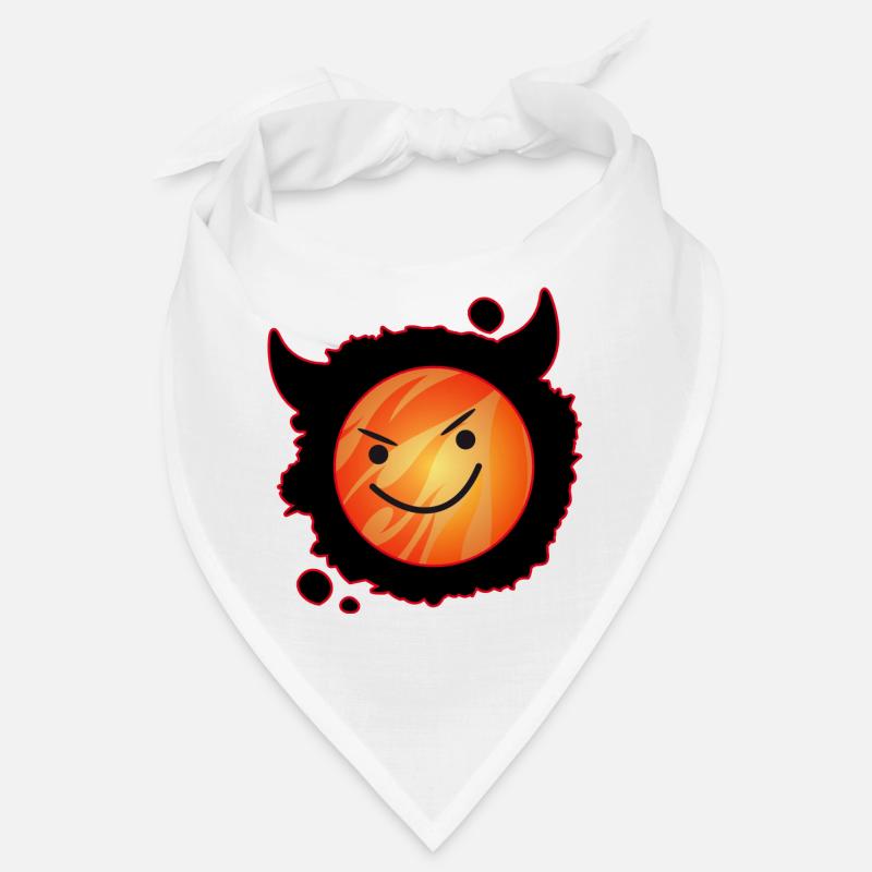 diable mignon en flammes et visage éclatant Bandana