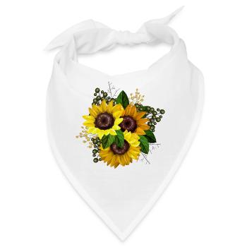 Gelbe Sonnenblume Grafik - Bandana - Weiß - Vorne
