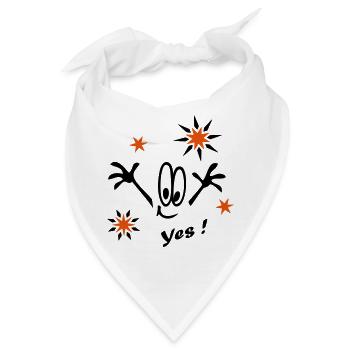 Silvester, Sterne, Yes - Bandana - Weiß - Vorne