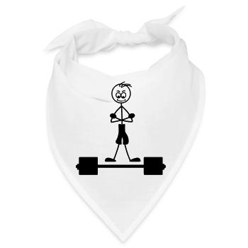 Krafttraining mit Händen übereinander Logo - Bandana - Weiß - Vorne