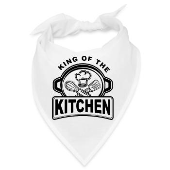 King of the Kitchen - Coole Köche und Hausmänner - Bandana - Weiß - Vorne