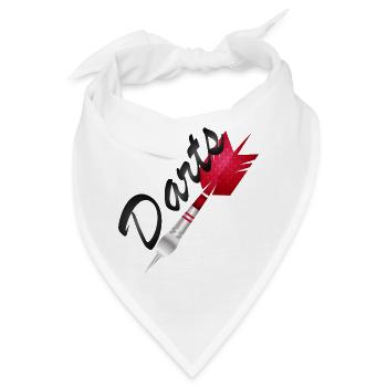 einzelner roter Dartpfeil mit Darts Typografie - Bandana - Weiß - Vorne