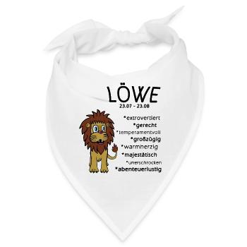 Sternzeichen Löwe - Bandana - Weiß - Vorne