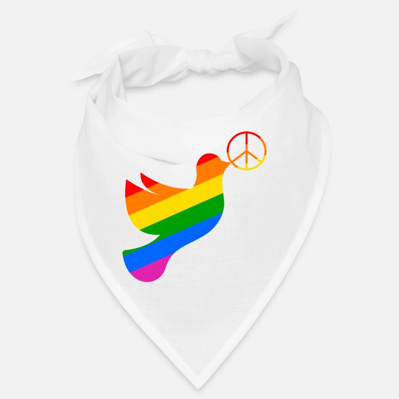 Friedenstaube in regenbogenfarben mit Peacezeichen Bandana
