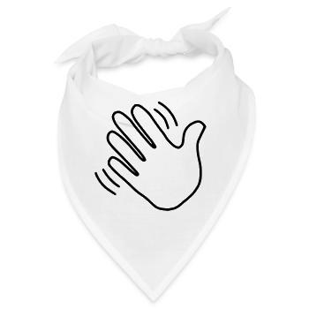 Emoji Hand winken Skizze schwarz - Bandana - Weiß - Vorne