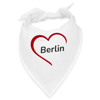 Berlin mit Herz - Meine Stadt - I Love Loving - Bandana - Weiß - Vorne