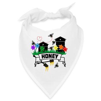 Honig Gewächshäuser Honig Banner - Bandana - Weiß - Vorne