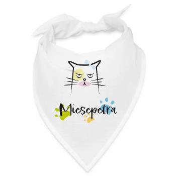 Miesepetra, Katze, Illustration, lustig - Bandana - Weiß - Vorne
