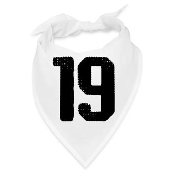 19 Zahl Trikot - Bandana - Weiß - Vorne