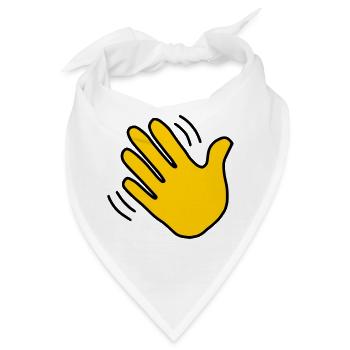 Emoji Hand winken Skizze Farbe - Bandana - Weiß - Vorne