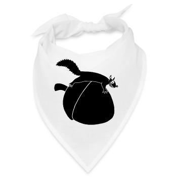 Das Eichhörnchen gegen die Eichel (schwarz) - Bandana - Weiß - Vorne