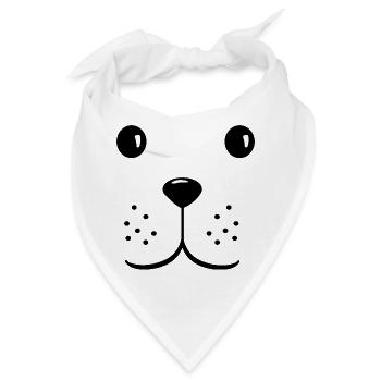 Hundekopf süßes Gesicht - Bandana - Weiß - Vorne
