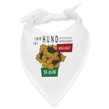 Hunde Versicherung - Bandana - Weiß - Vorne