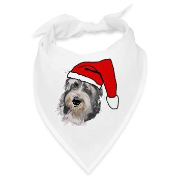 Bearded Collie - Bandana - Weiß - Vorne