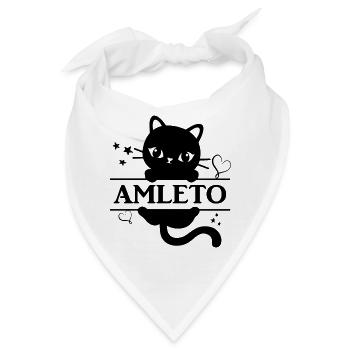 T-Shirt Hamlet T-Shirt Geschenkidee Katze Katze - Bandana - Weiß - Vorne