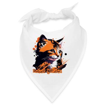 kleines Kätzchen, Katze getigert - Bandana - Weiß - Vorne