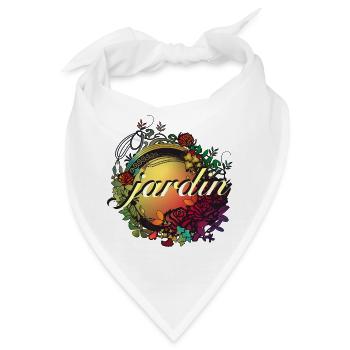 bunter Garten in Jugendstil Glasfenster Optik - Bandana - Weiß - Vorne