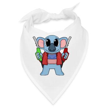 Tankwart Koala Tankstelle - Bandana - Weiß - Vorne