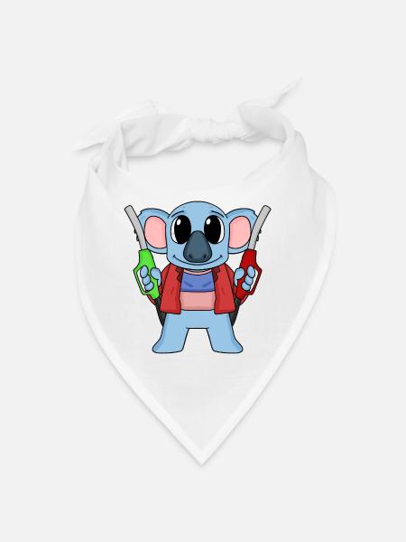 Tankwart Koala Tankstelle - Bandana - Weiß - Vorne