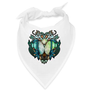 Jugendstil Ornament in transparenter Glas Optik - Bandana - Weiß - Vorne