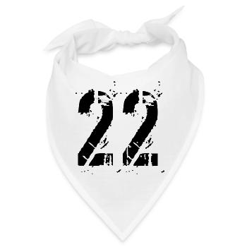 22 Nummer 22 Jahre - Bandana - Weiß - Vorne