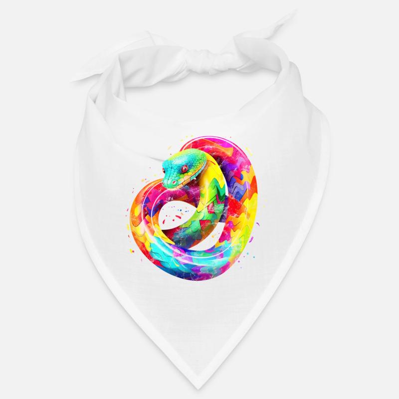 Regenbogen Schlange - Bandana - Weiß
