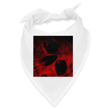 Rotes Schattenmuster Schädel - Bandana - Weiß - Vorne