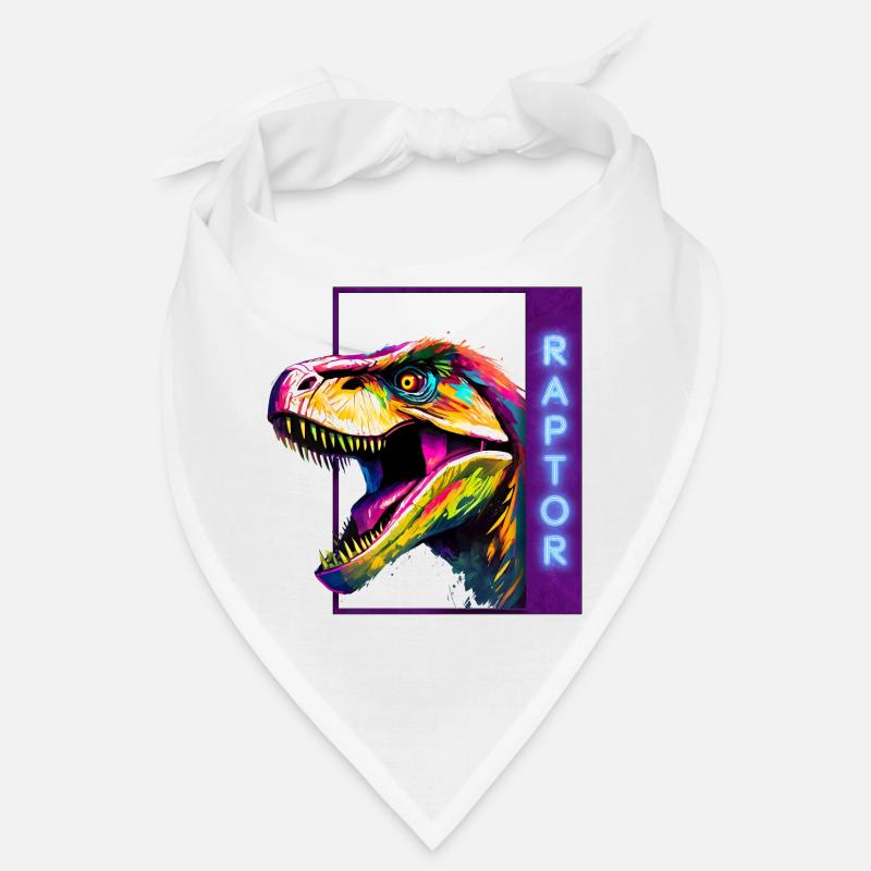 Neon Raptor - Multicolored Velociraptor Artwork Bandana