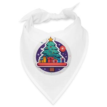 Fichte und Geschenke - Bandana - Weiß - Vorne