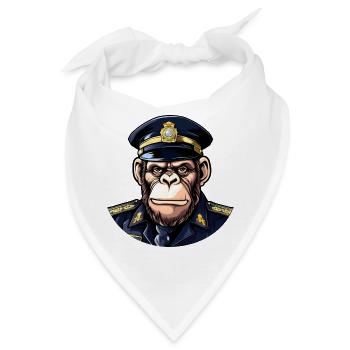 Schimpansen Polizist - Bandana - Weiß - Vorne