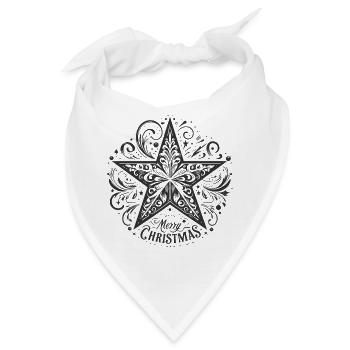 Weihnachtsstern Stern Merry Christmas - Bandana - Weiß - Vorne