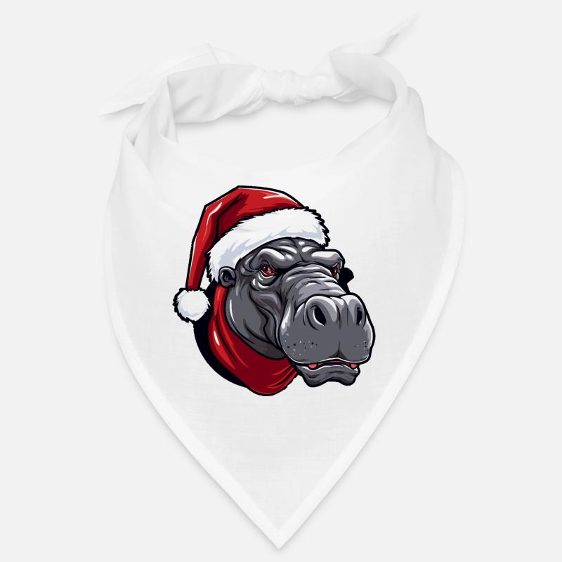 Nilpferd Kopf Weihnachten Portät Bandana